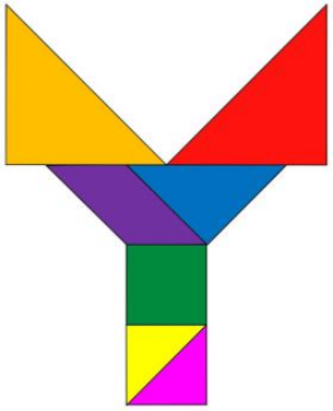 Tangram armado mostrando la letra Y del abecedario