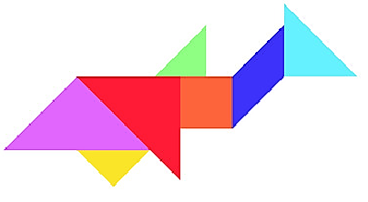 Ballena franca con piezas de tangram