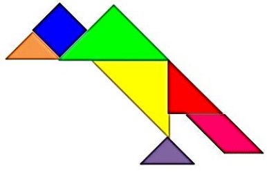 Cuervo armado con piezas de tangram