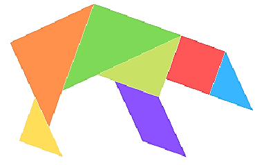 Oso armado con piezas de tangram